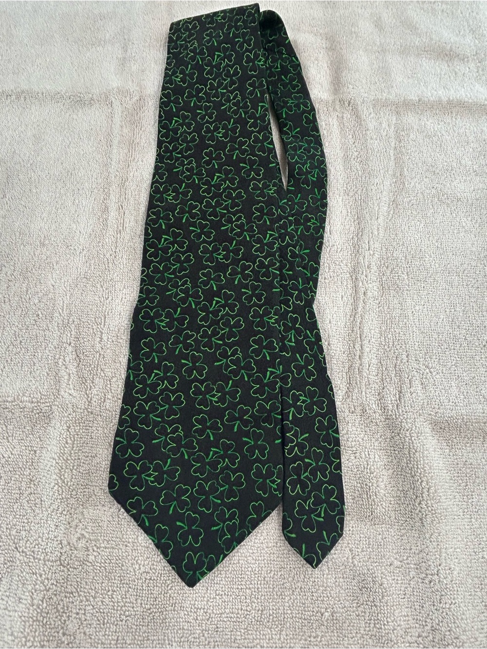 Hallmark Celebration Black with Shamrock St. Patrick's Day Silk Tie NWT